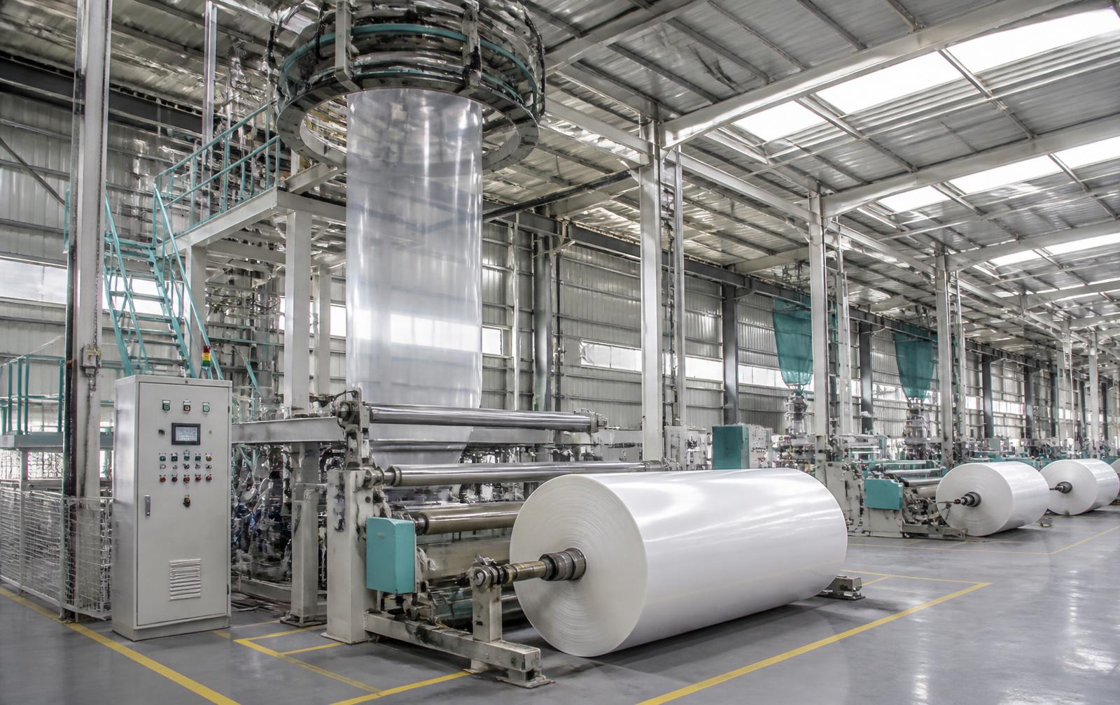 Linie de extrudare a foliei de plastic în fabrica PungiPlast